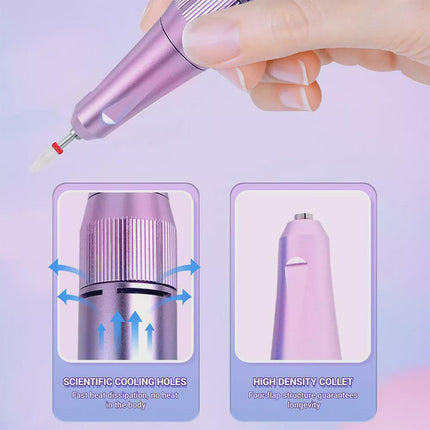 40000RPM Rechargeable Electric Nail Drill Machine Manicure Portable Nail File ~Gradient Color