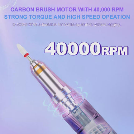 40000RPM Rechargeable Electric Nail Drill Machine Manicure Portable Nail File ~Gradient Color
