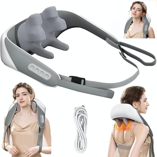Neck Massager Back And Shoulder Rechargeable Heat Pain Relief 5D Massage