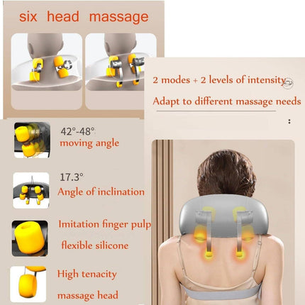 Neck Massager Back And Shoulder Rechargeable Heat Pain Relief 5D Massage