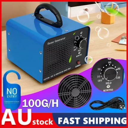 Ozone Generator 100g/h Ozonator Machine Air Purifier Clean Deodoriser Ionizer