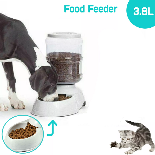 Automatic 3.8L Food Pet Dog Cat Puppy Dispenser Feeder Bowl Bottle
