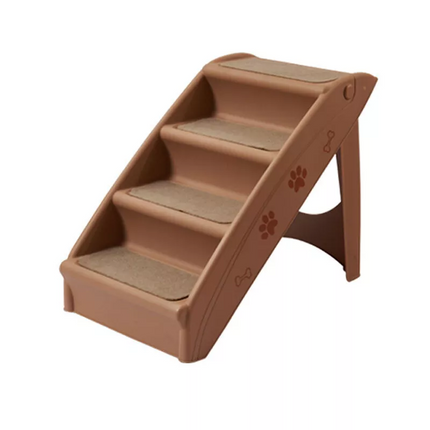 Portable Pet Ramp Indoor Dog Steps Stairs Cat Foldable Ladder For Bed Sofa~Brown
