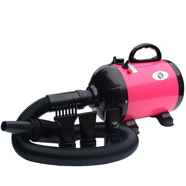 2800W Low Noise Pet Hair Dryer Dog Grooming Blow Speed Hairdryer Blower Heater ~ Pink