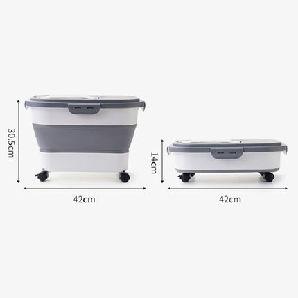3-Piece Foldable 20L Pet Food Storage Container Folding Rice Grain Kitchen Storage Box