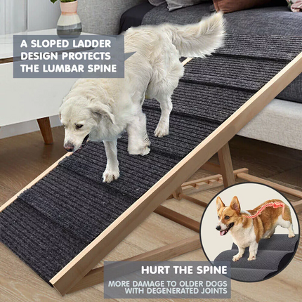 Dog Pet Ramp Adjustable Height Foldable Stairs Steps For Bed Sofa Car
