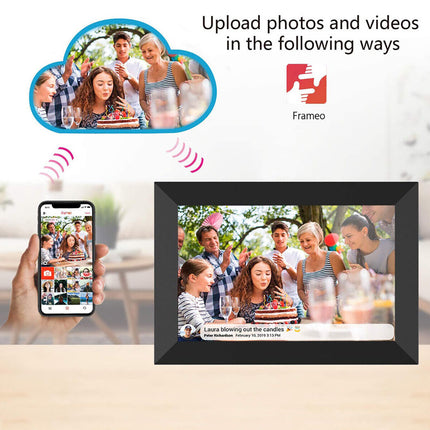 10.1Inch Frameo Digital Photo Frames 1280x800 Album IPS Touch Screen WIFI 32G~Black