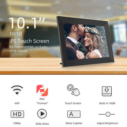 10.1Inch FRAMEO Digital Photo Frames 1280x800 Album IPS Touch Screen WIFI 32G~White