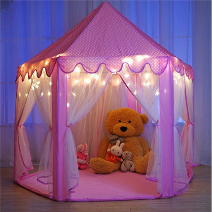 Kids Play Tent Princess Castle Super Fantasy Pink Princess Castle Playhouse Canopy Tent Indoor and Outdoor Fun