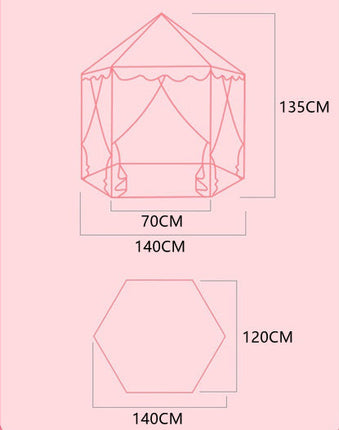 Kids Play Tent Princess Castle Super Fantasy Pink Princess Castle Playhouse Canopy Tent Indoor and Outdoor Fun