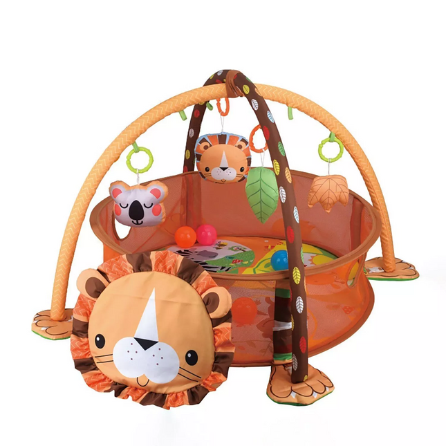 Truboo 3 in 1 Baby Activity Gym Infant Play Floor Mat Ball Pit Toys Fitness~Lion
