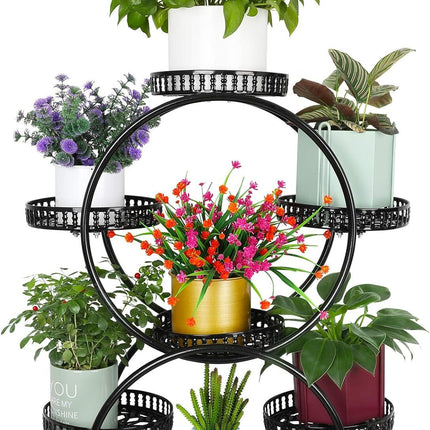 4 Layer 6 Pots Metal Plant Stand Flower Holder Rack Display Holder Shelf Garden