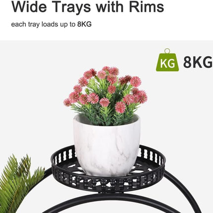 4 Layer 6 Pots Metal Plant Stand Flower Holder Rack Display Holder Shelf Garden