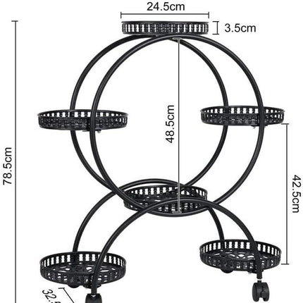 4 Layer 6 Pots Metal Plant Stand Flower Holder Rack Display Holder Shelf Garden