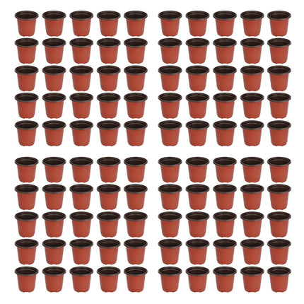 100x Plastic Plant Flower Garden Pots Nursery Seedlings Pot Growing Container