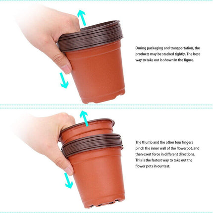 100x Plastic Plant Flower Garden Pots Nursery Seedlings Pot Growing Container