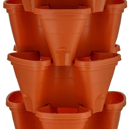 Stackable 5-Tier Stacking Planters with tray Flow Grid System Vertical