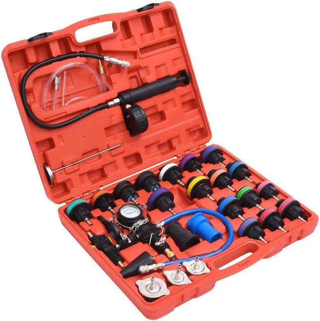 Master Radiator Pressure Tester Kit - 28-Piece Universal Tool Set for Full Cooling System Testing, Comes with Vacuum Purge and Refill Tools