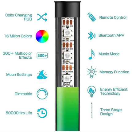 LED Corner Floor Lamp RGB Colour Modern Living Room Light Dimmable Smart Remote
