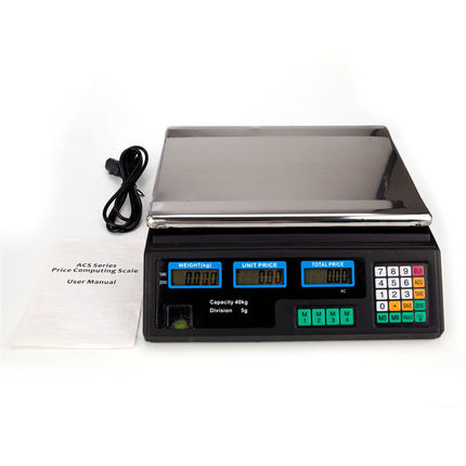 New Electronic Digital Kitchen Scale Commercial Shop 40KG 5g Food Weight Scales
