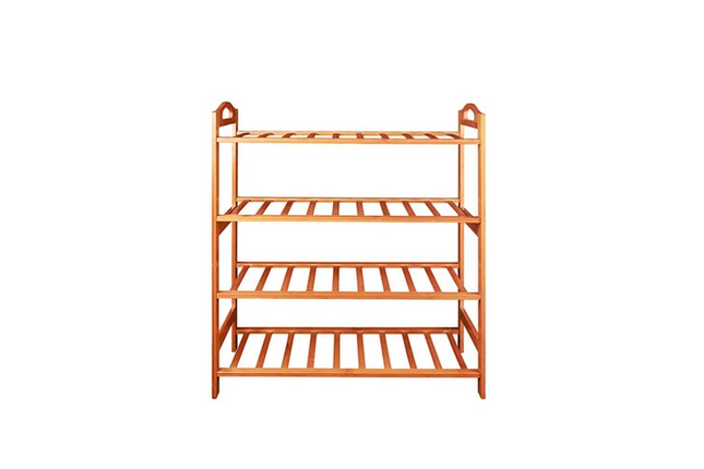 4 Tiers Layers Bamboo Shoe Rack Storage Organizer Wooden Stand Shelves