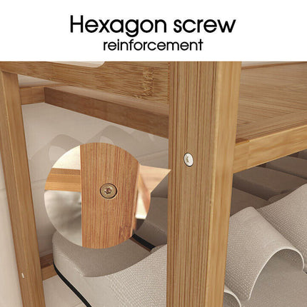 4 Tiers Layers Bamboo Shoe Rack Storage Organizer Wooden Stand Shelves