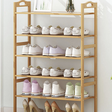 6 Tiers Layers Bamboo Shoe Rack Storage Organizer Wooden Stand Shelves