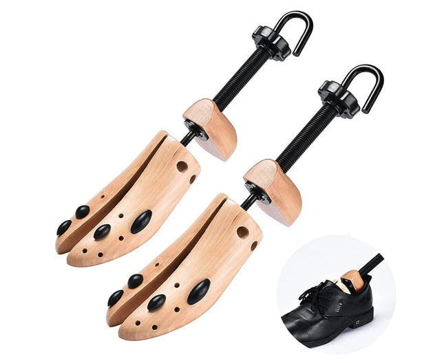 2 pcs / 1 pair Heavy-Duty Shoe Stretcher for Men | Loosens Tight Shoes with Strong Wood & Metal Construction Size 34-38