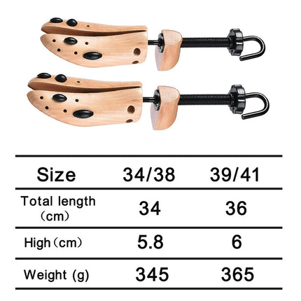2 pcs / 1 pair Heavy-Duty Shoe Stretcher for Men | Loosens Tight Shoes with Strong Wood & Metal Construction Size 34-38