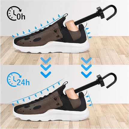 2 pcs / 1 pair Heavy-Duty Shoe Stretcher for Men | Loosens Tight Shoes with Strong Wood & Metal Construction Size 34-38