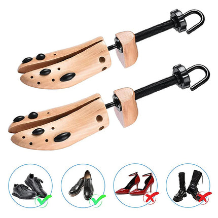 2 pcs / 1 pair Heavy-Duty Shoe Stretcher for Men | Loosens Tight Shoes with Strong Wood & Metal Construction Size 34-38