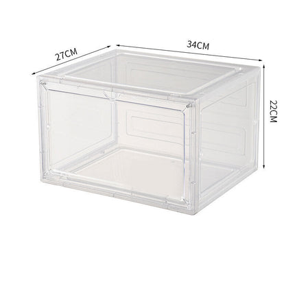 6x Premium Shoe Box Display Case Storage Clear Plastic Side Stackable Sneaker