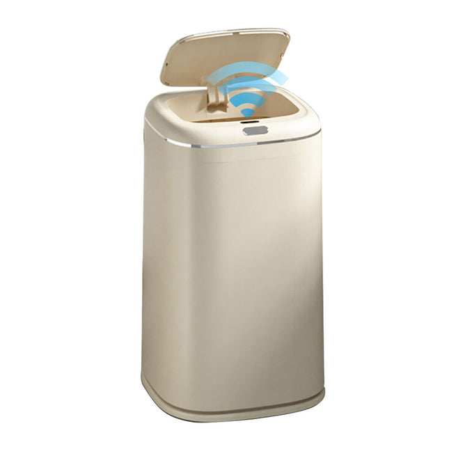 40L Smart Trash Bin Automatic Motion Sensor Rubbish Basket Toliet Slim Bin ~ Cream