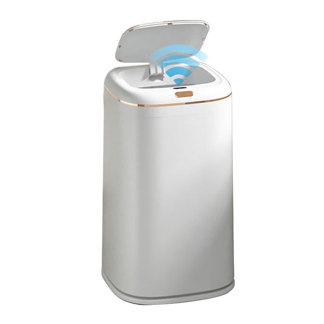 40L Smart Trash Bin Automatic Motion Sensor Rubbish Basket Toliet Slim Bin - White Colour