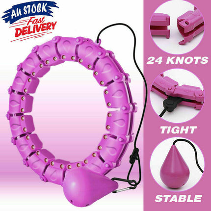 24 Knots Smart Hula Hoop Weighted Fitness Detachable Hoops Weight Hoola Sport~Purple