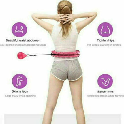 24 Knots Smart Hula Hoop Weighted Fitness Detachable Hoops Weight Hoola Sport~Purple