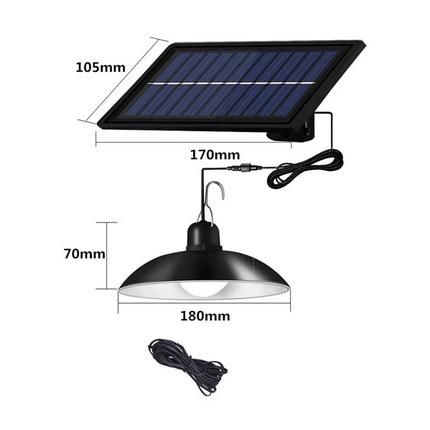 Indoor Outdoor Hanging Pendant Garden Yard Tent Shed Lamp Remote Solar LED Light-Single White