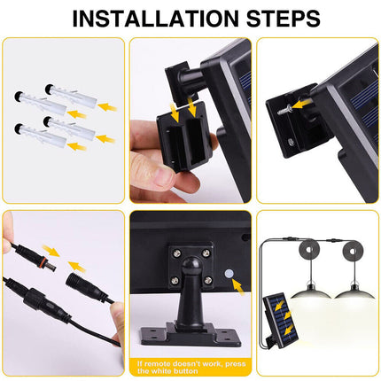 Outdoor Lamp LED Solar Flood Light Motion Sensor Security Wall Yard Street~Dual Head
