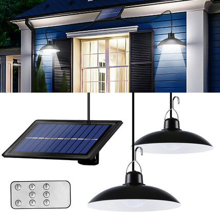 Outdoor Lamp LED Solar Flood Light Motion Sensor Security Wall Yard Street~Dual Head