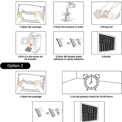 12x Sound Absorbtion Foam Studio Acoustic Proofing Panel Wedge Karaoke