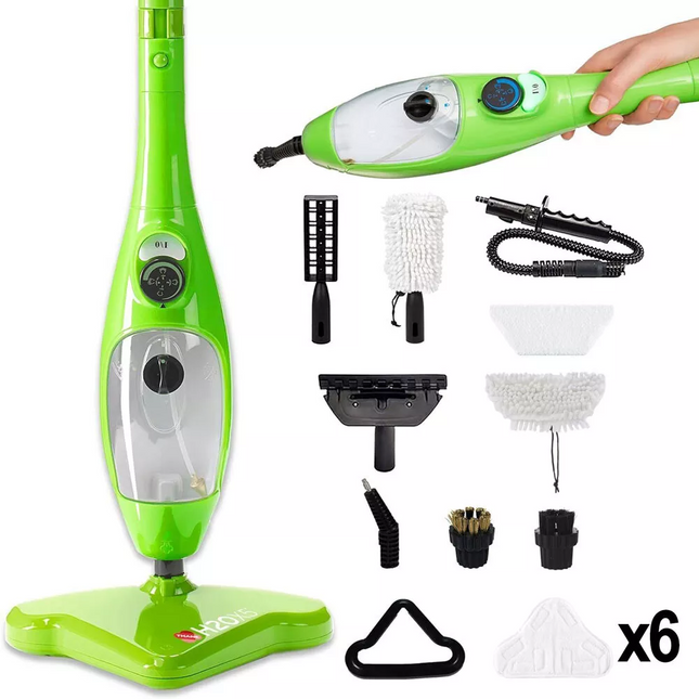 1300W 12-IN-1 Handheld Steam Mop Cleaner Carpet Floor Cleaning Steamer 400ml~6x Mop Pads