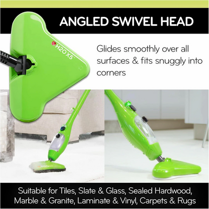 1300W 12-IN-1 Handheld Steam Mop Cleaner Carpet Floor Cleaning Steamer 400ml~6x Mop Pads