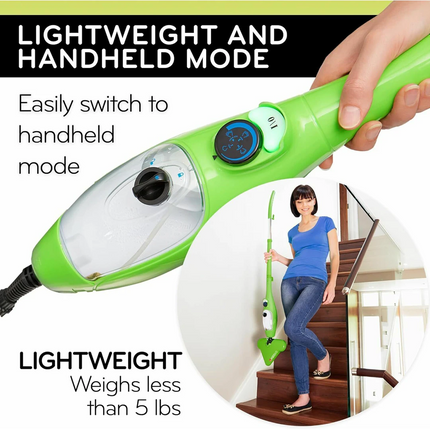 1300W 12-IN-1 Handheld Steam Mop Cleaner Carpet Floor Cleaning Steamer 400ml~6x Mop Pads