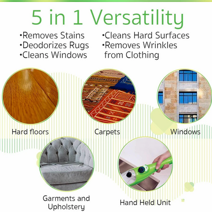 1300W 12-IN-1 Handheld Steam Mop Cleaner Carpet Floor Cleaning Steamer 400ml~6x Mop Pads
