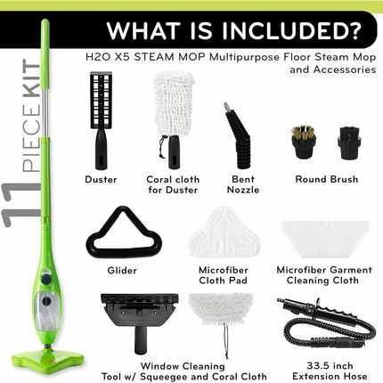 1300W 12-IN-1 Handheld Steam Mop Cleaner Carpet Floor Cleaning Steamer 400ml~6x Mop Pads