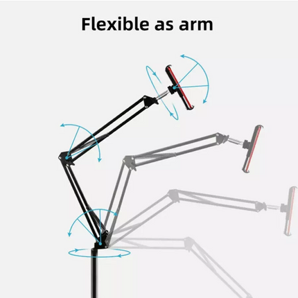 175cm 13 inches Hands Free Floor Stand Adjustable Bed Clip Holder For Tablet iPad iPhone Switch