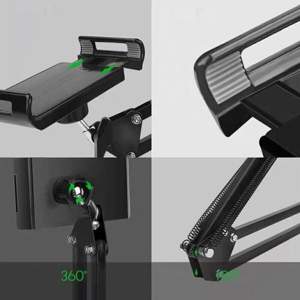 175cm 13 inches Hands Free Floor Stand Adjustable Bed Clip Holder For Tablet iPad iPhone Switch