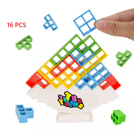 16PCS Tetra Tower Balance Stacking Blocks Game Team Toys Gifts for Kids