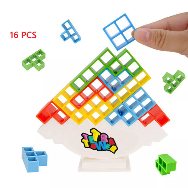 16PCS Tetra Tower Balance Stacking Blocks Game Team Toys Gifts for Kids