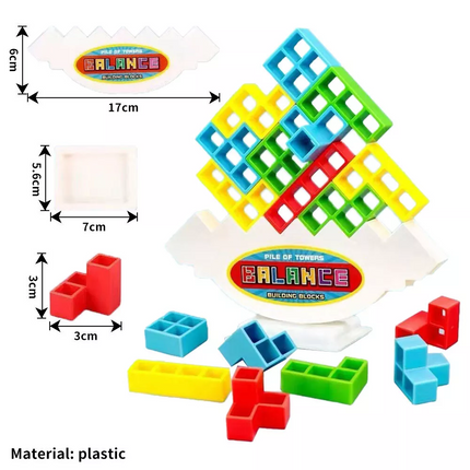 16PCS Tetra Tower Balance Stacking Blocks Game Team Toys Gifts for Kids